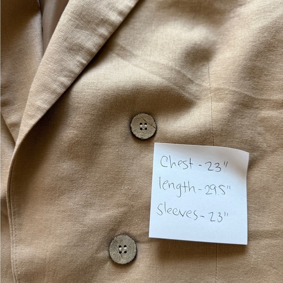 Bar III Women’s Blazer Linen Taupe Tan Camel Open Front Business Casual XXL - Picture 12 of 15